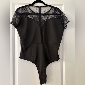 4/$20 Elegant Black Lace Bodysuit